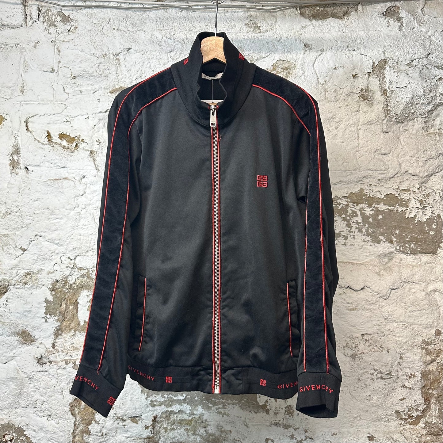 Givenchy Black Red Track Jacket Sz L