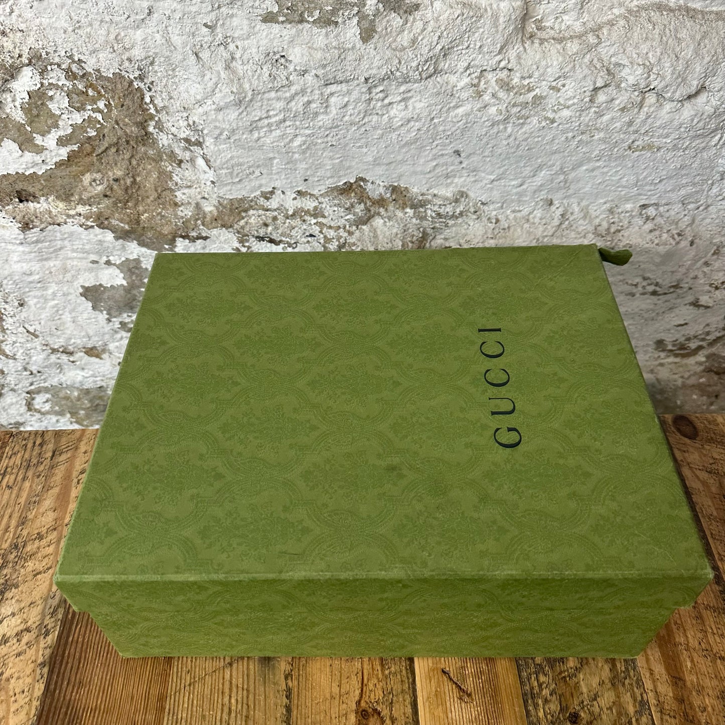 Gucci Rython Green Star Monogram Black Sneaker Sz 10.5
