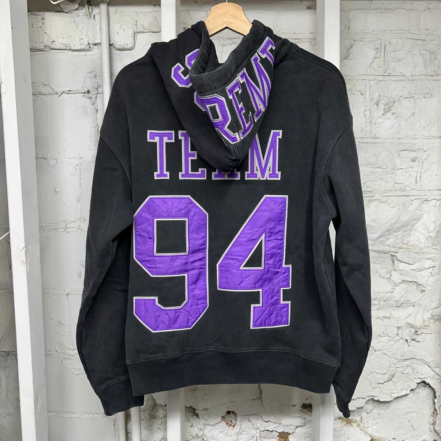 Supreme Team 94 Black Purple Hoodie Sz M
