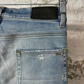 Amiri MX1 Black Paisley Blue Denim Jeans Sz 29