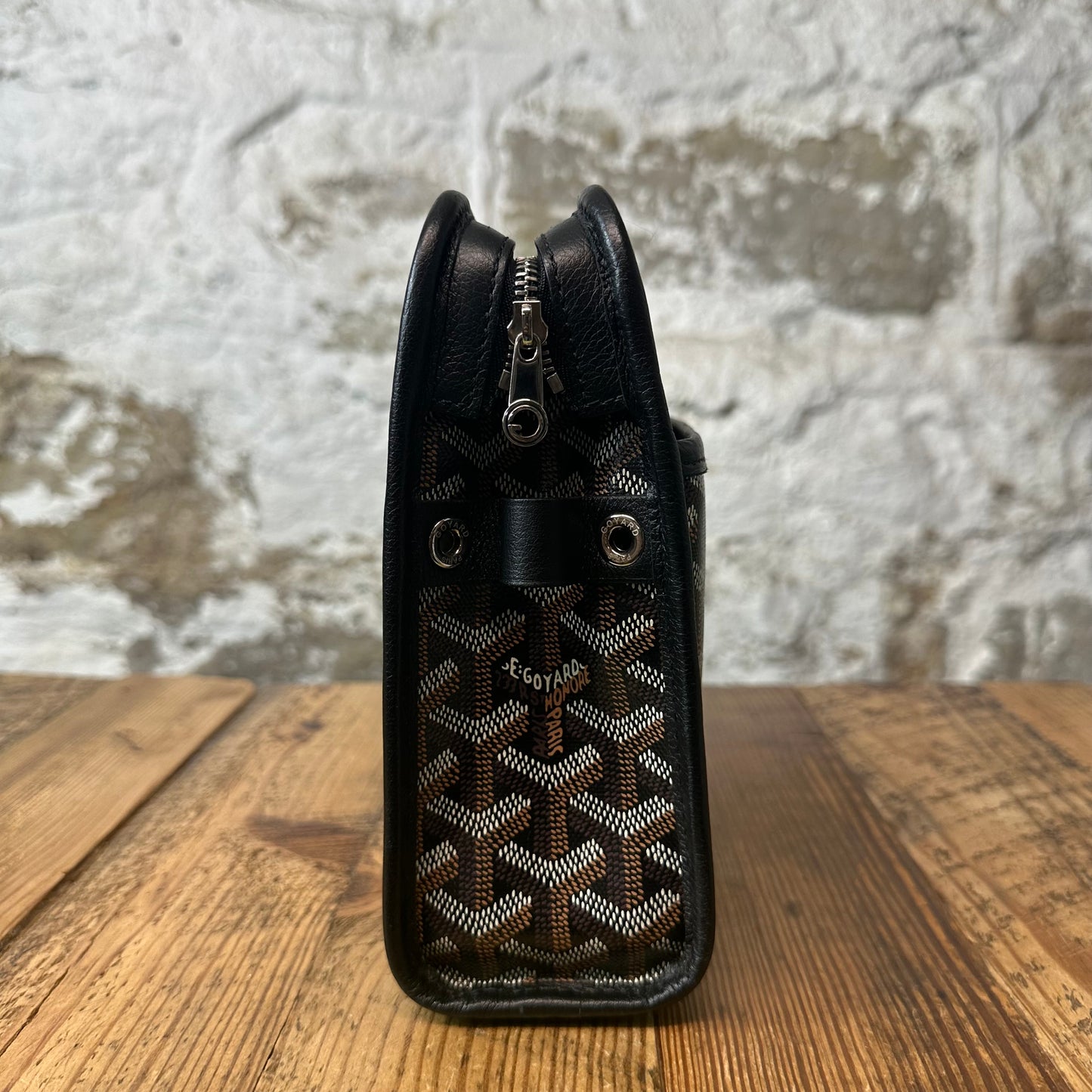 Goyard Jouvence Brown Monogram Black MM Toiletry Pouch