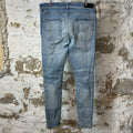 Amiri MX1 Cracked Pink Blue Denim Jeans Sz 36