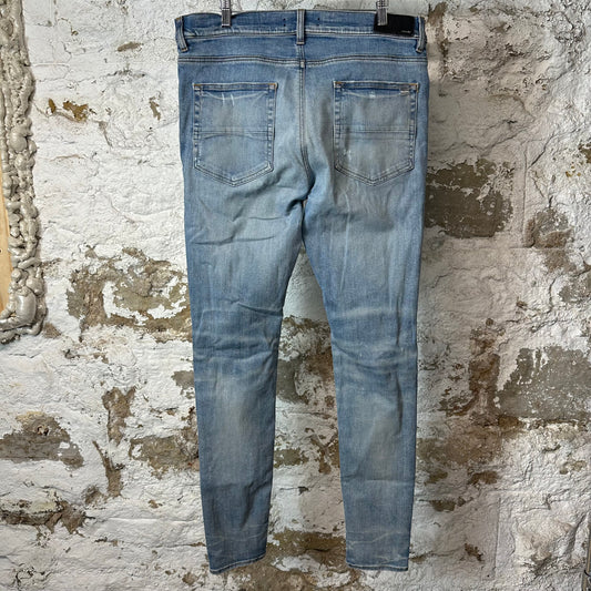 Amiri MX1 Cracked Pink Blue Denim Jeans Sz 36