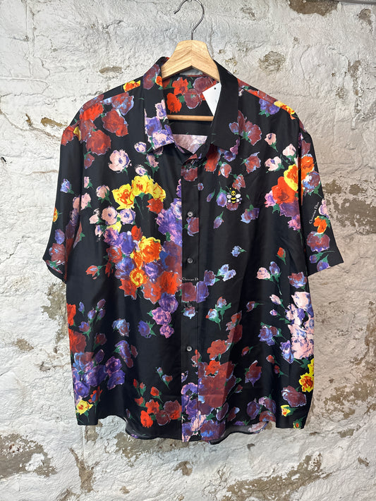 Dior Kaws Floral Button Up Shirt Sz L