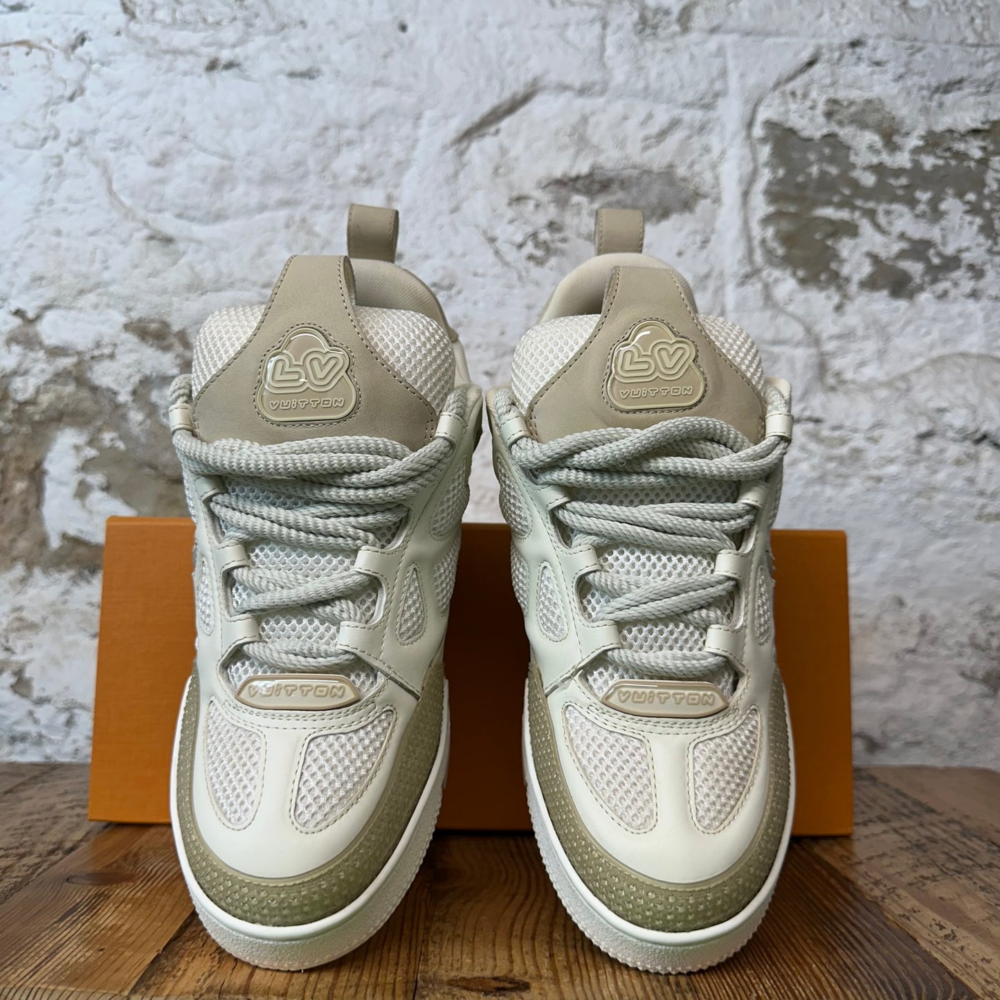 Louis Vuitton Beige Cream Skate Sneaker Sz 8 (6.5LV)