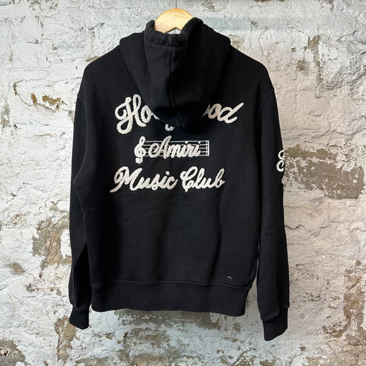 Amiri Music Club Zip Up Hoodie Black Sz S