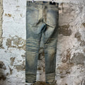 Amiri MX1 Blue Paisley Acid Wash Blue Denim Jeans Sz 34
