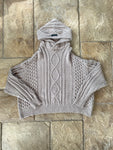 Essentials Core Heather Cable Knit Hoodie Sz XS