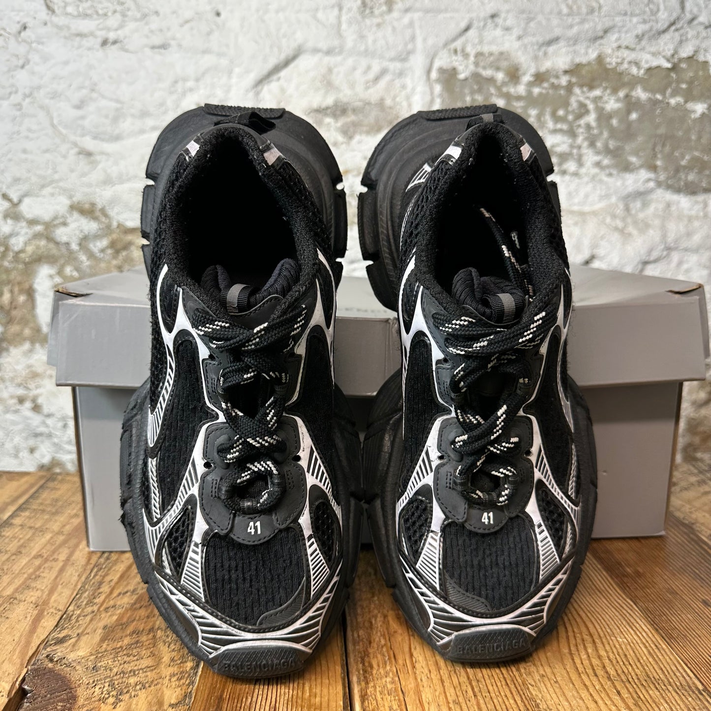 Balenciaga 3XL Black Silver Sneaker Sz 8 (41)