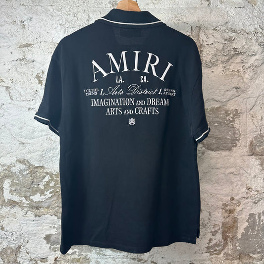 Amiri Arts District Black Polo Shirt Sz L