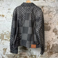 Louis Vuitton Grey Damier Monogram Waves Denim Jacket Sz XXL (56)