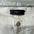 Amiri MX1 White Leather White Denim Jeans Sz 36