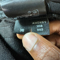 Amiri MX1 Black Leather Black Waxed Denim Jeans Sz 36