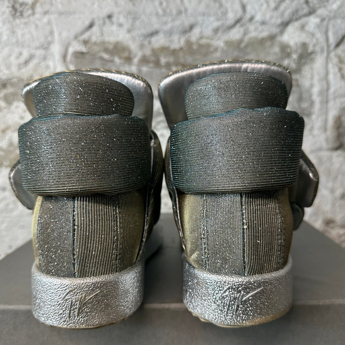 Giuseppe Zanotti High Kid Cudi Glitter Puffy Strap Sneaker Sz 8 (41)