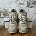 Chanel CC Ivory Silver Trainer Sneaker Sz 5.5 (37.5) No Box