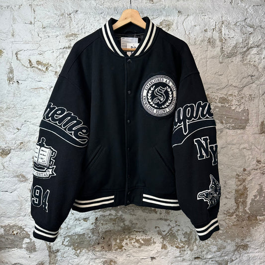 Supreme Veritas Black Varsity Jacket Sz XL