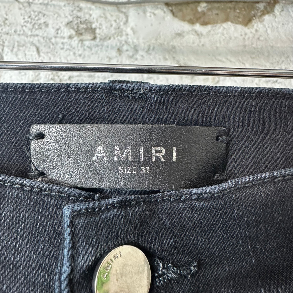 Amiri Green Camo Bones Black Denim Jeans Sz 31