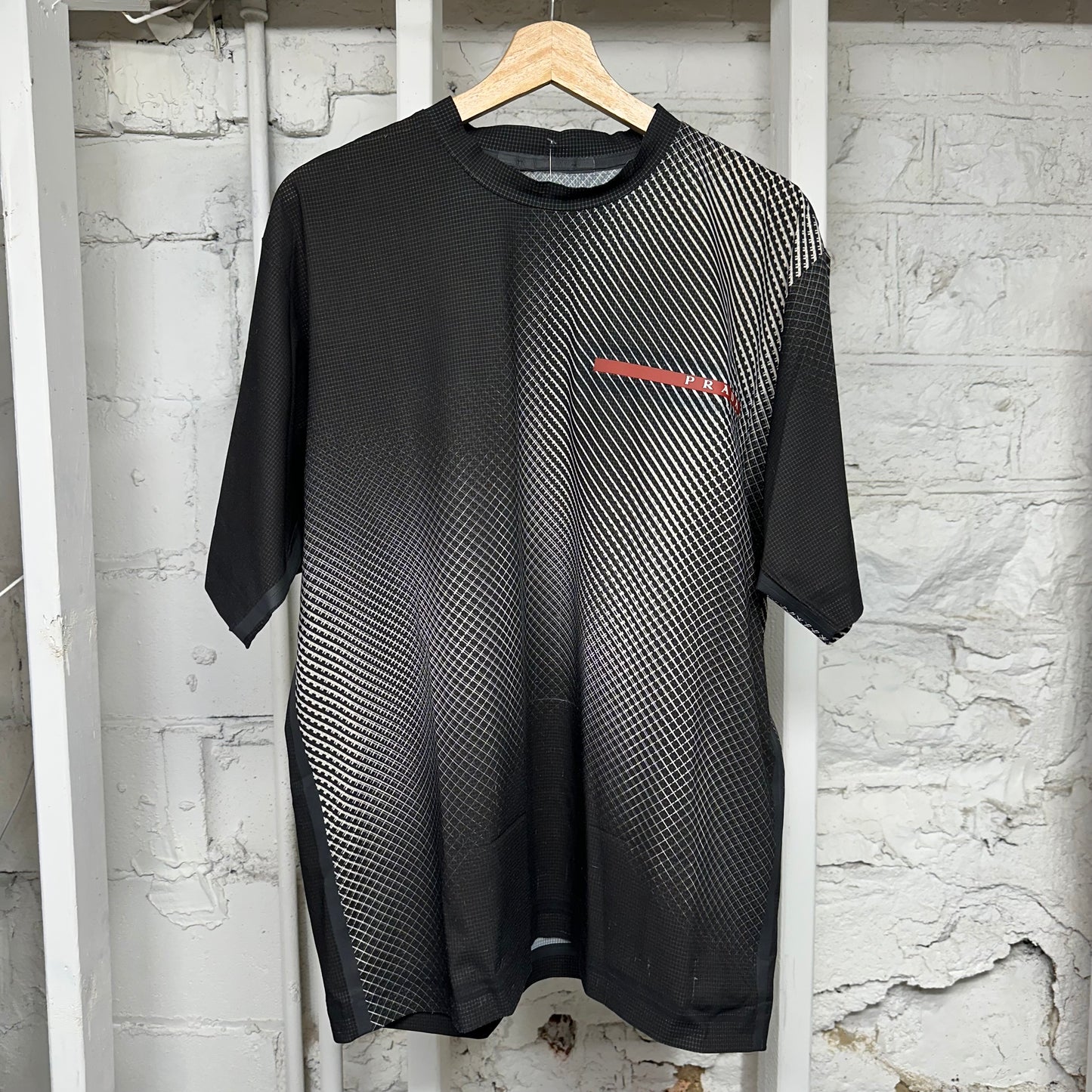 Prada Black White Gradient T-Shirt Sz S