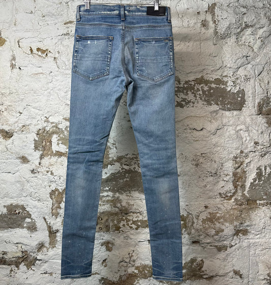 Amiri MX1 Indigo Paisley Blue Denim Jeans Sz 29
