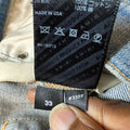 Amiri MX1 Black Multicolor Paisley Blue Denim Jeans Sz 33