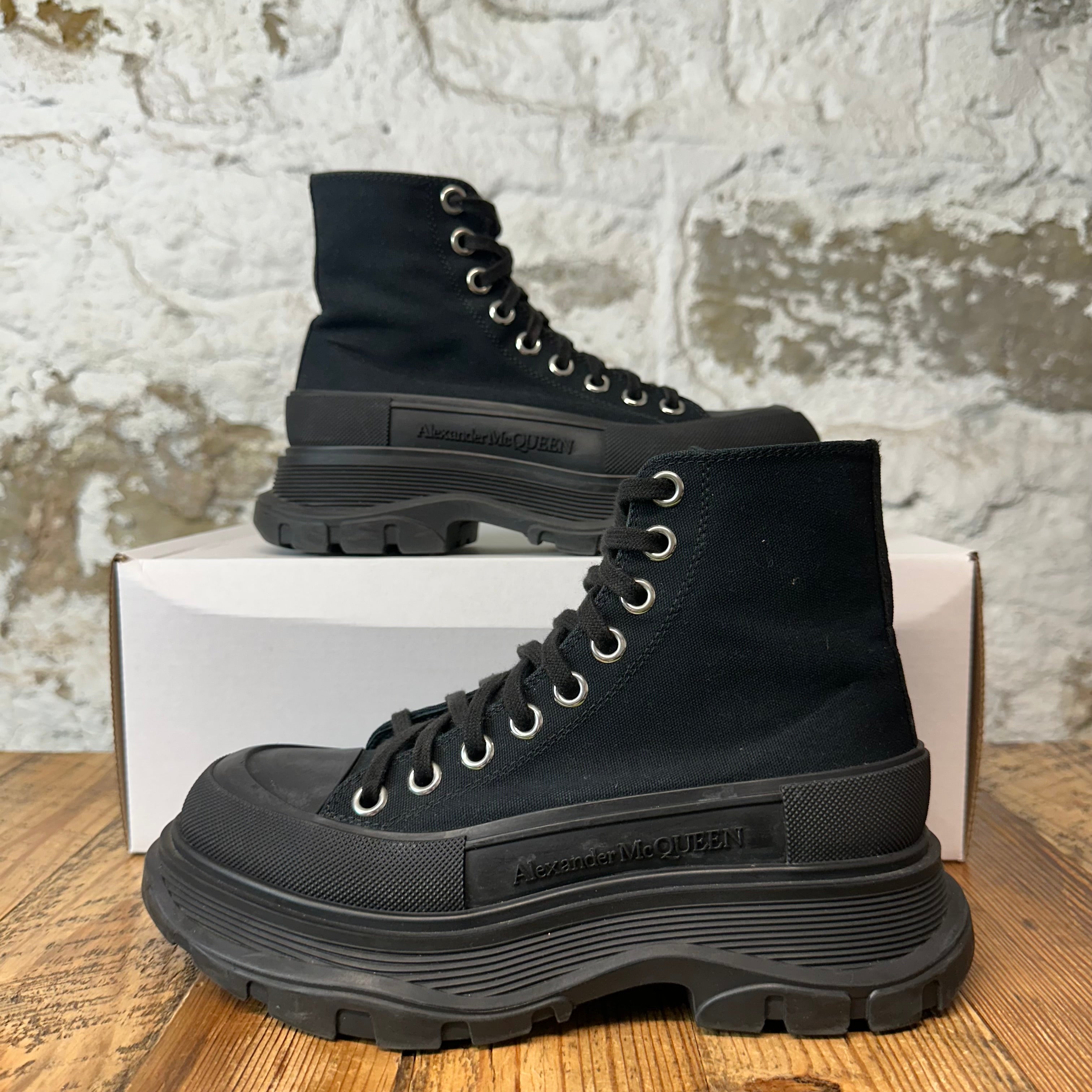 Alexander McQueen Triple Black Tread Boot Sz 4.5 (36.5)