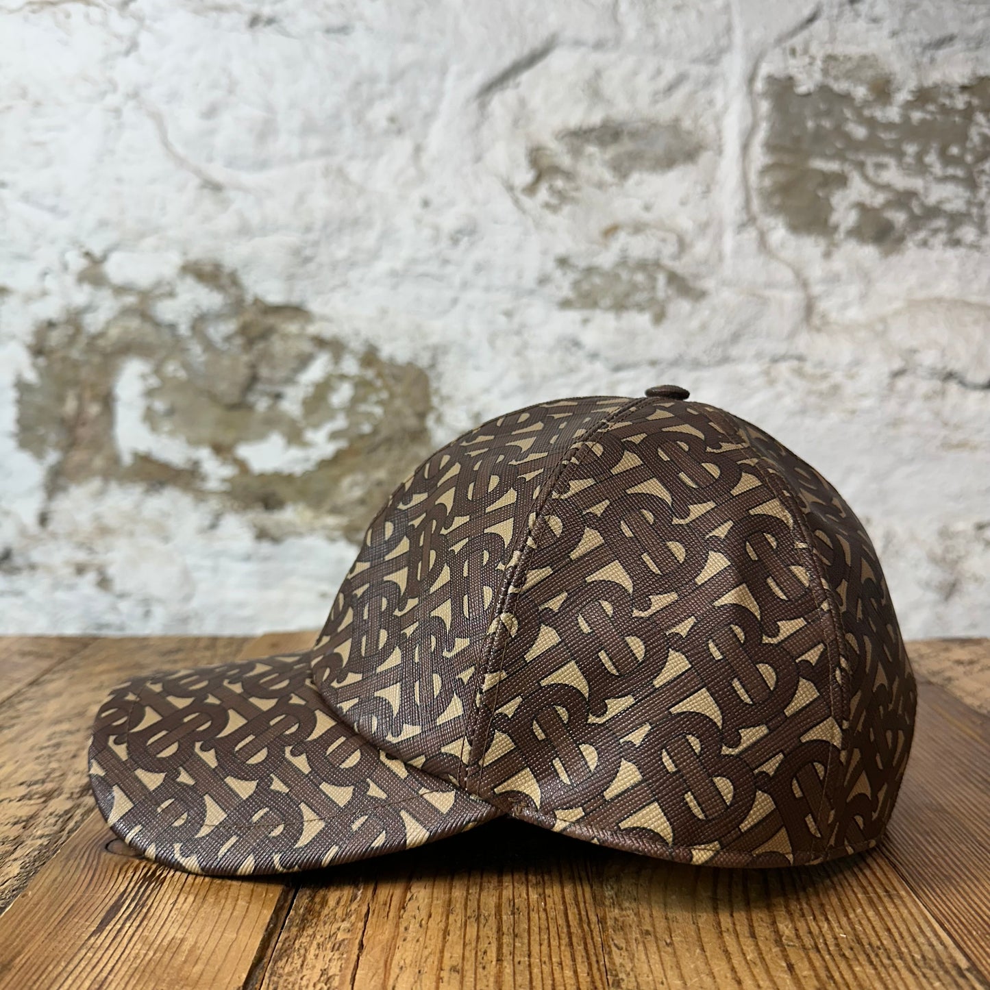 Burberry Brown TB AOP Logo Hat Sz L