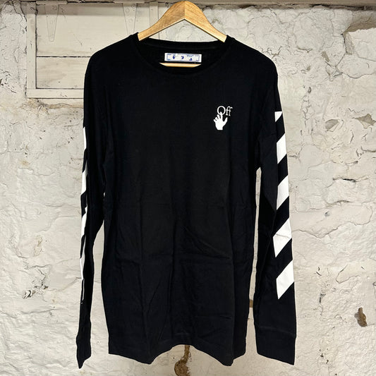 Off White Handshake L/S T-Shirt Black Sz L