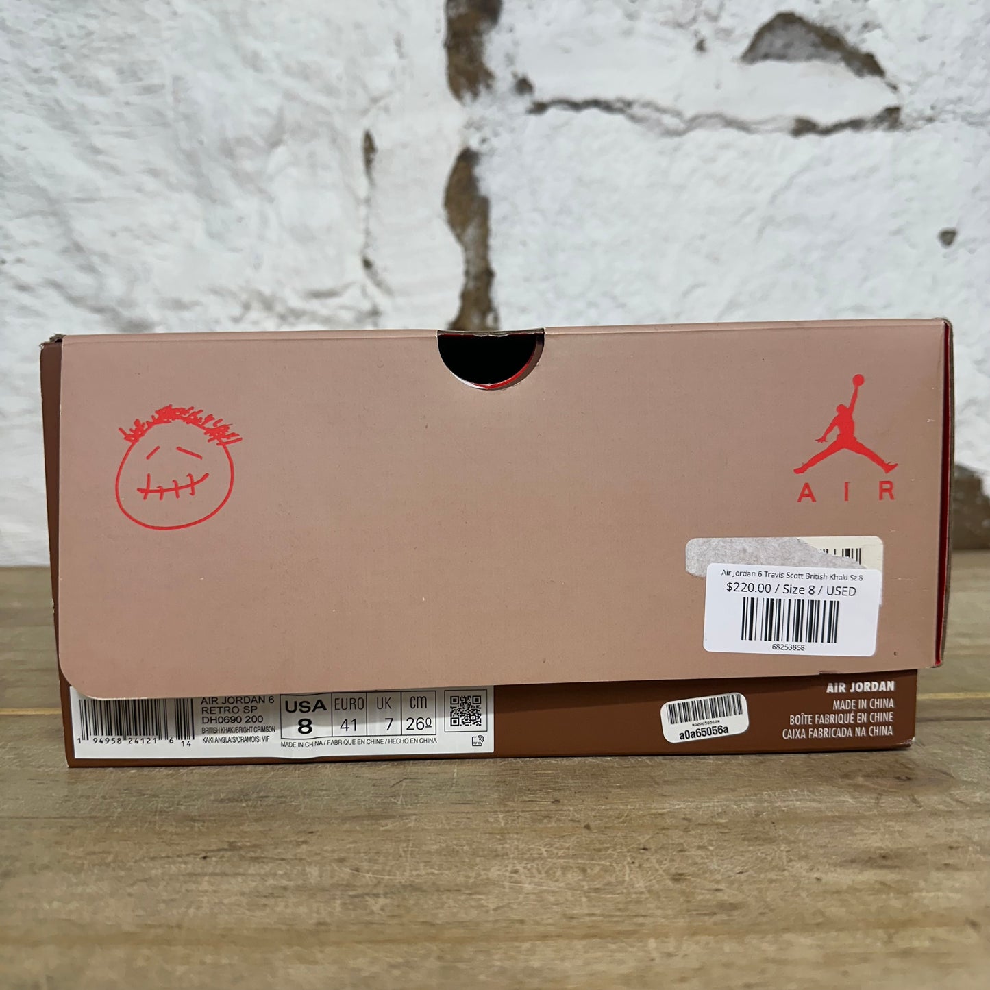Air Jordan 6 Travis Scott British Khaki Sz 8