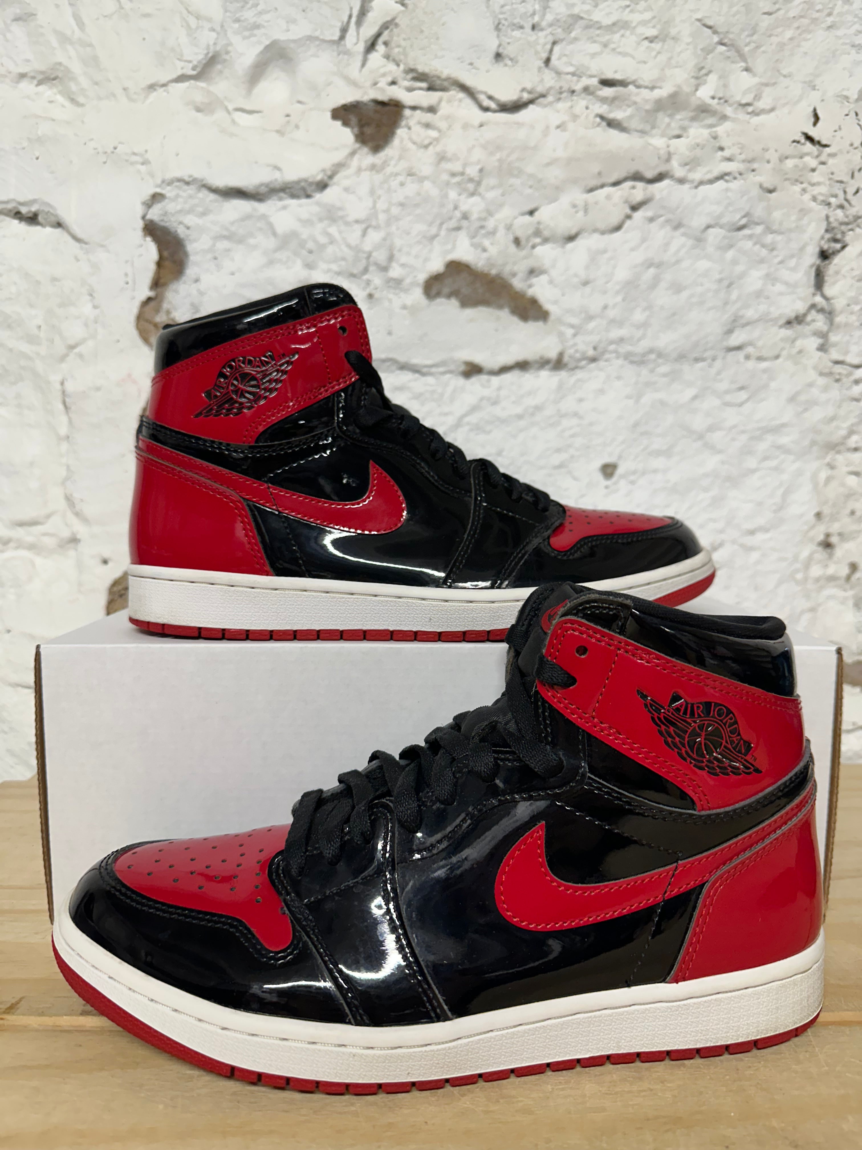 Air Jordan 1 High Patent Bred Sz 9.5