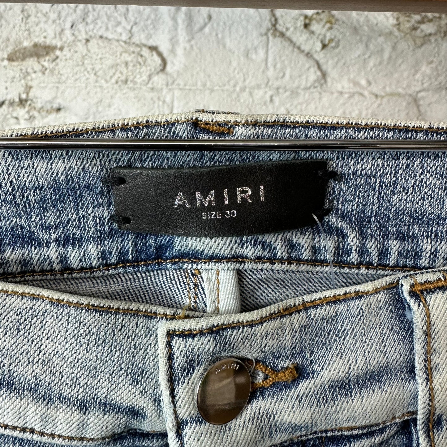 Amiri Plain Washed Blue Denim Jeans Sz 30