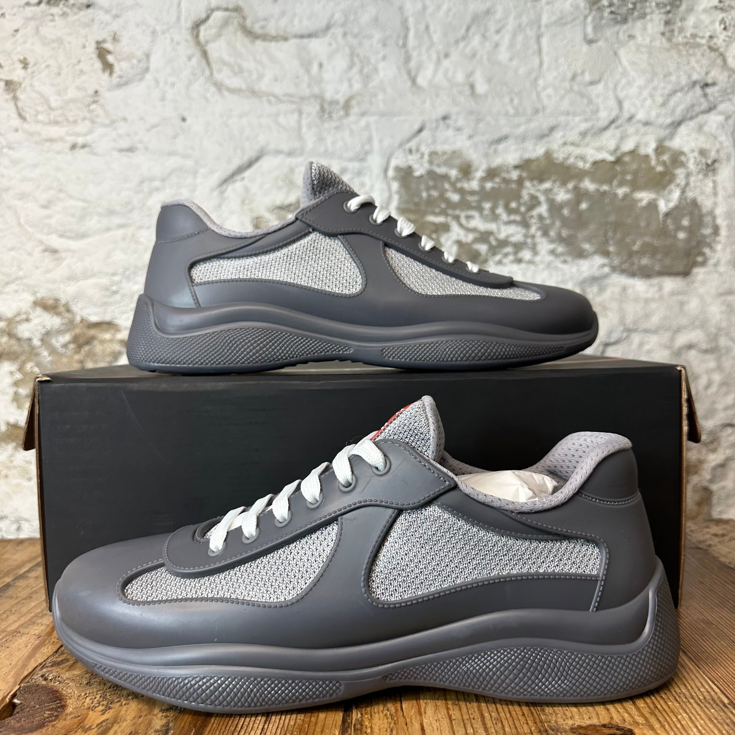 Prada Americas Cup Grey Rubber Sneaker Sz 10 (43)