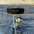 Amiri Plain Blue Perfect Indigo Denim Jeans Sz 38 (Stained)