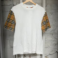 Burberry Sleve Plaid White T-Shirt Sz XS