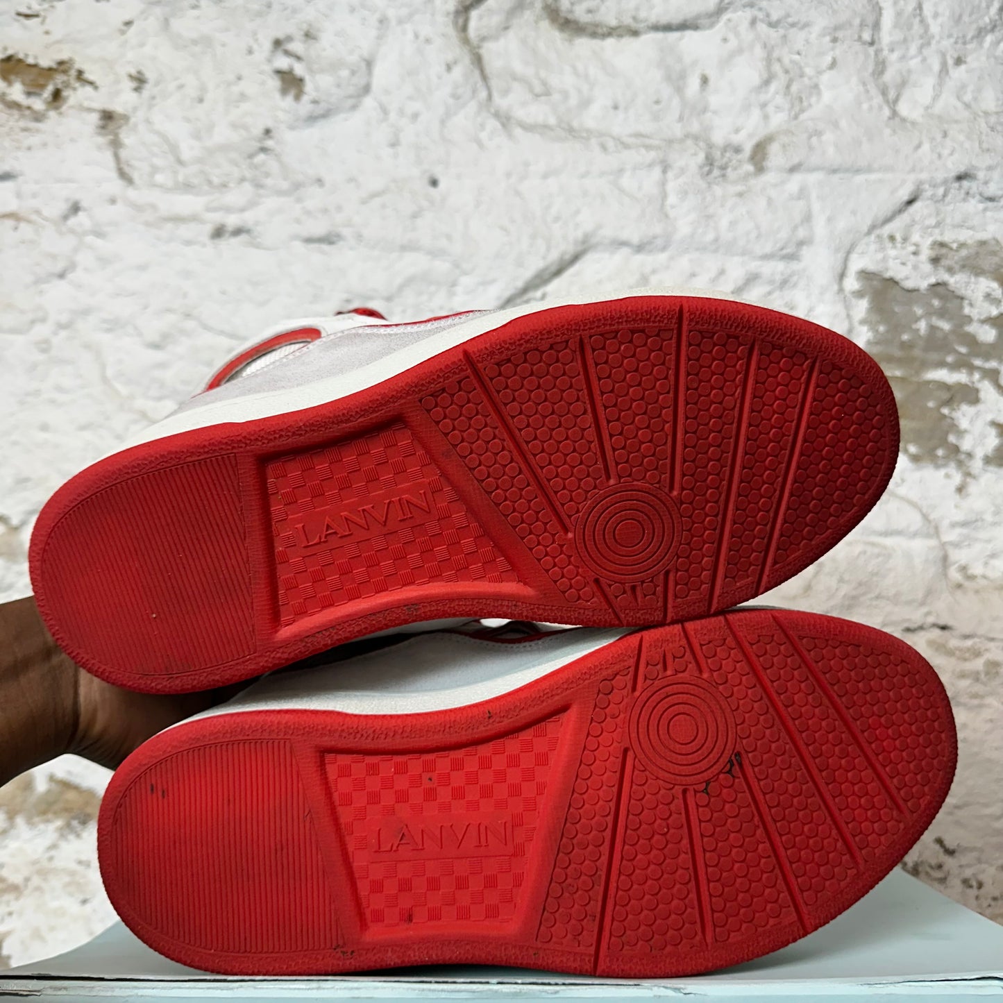 Lanvin Curb Red Lace White Sneaker Sz 10 (43)
