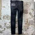 Amiri MX1 Grey Art Patch Black Denim Jeans Sz 38