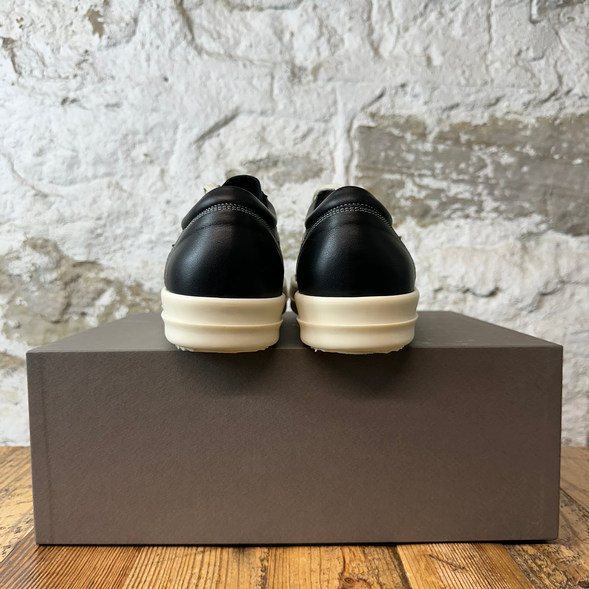 Rick Owens Vintage Black Leather Milk Sneaker Sz 10 (43) dS