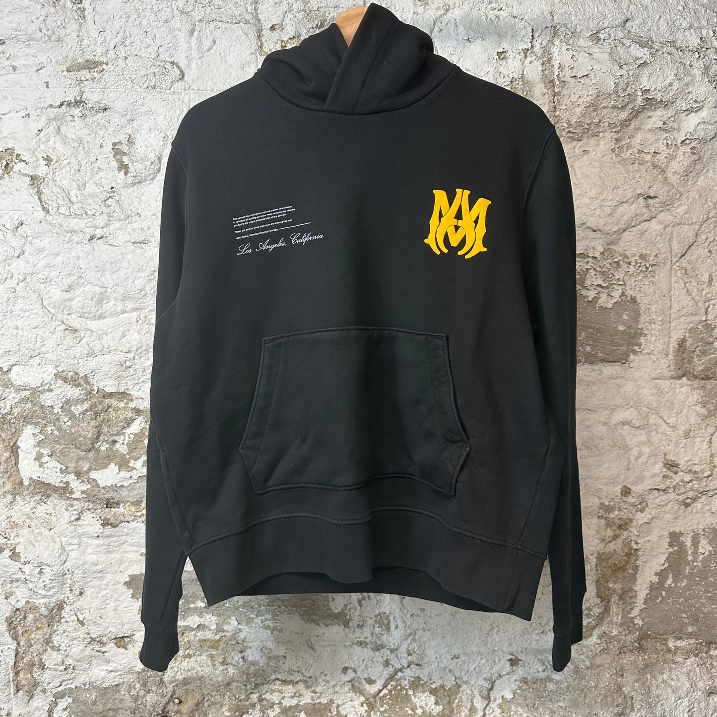 Amiri Yellow MA Art District Hoodie Black Sz S