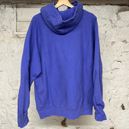 Supreme Embroidered Spellout Light Blue Hoodie Sz M