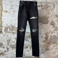 Amiri MX1 Cream Suede Black Denim Jeans Sz 28