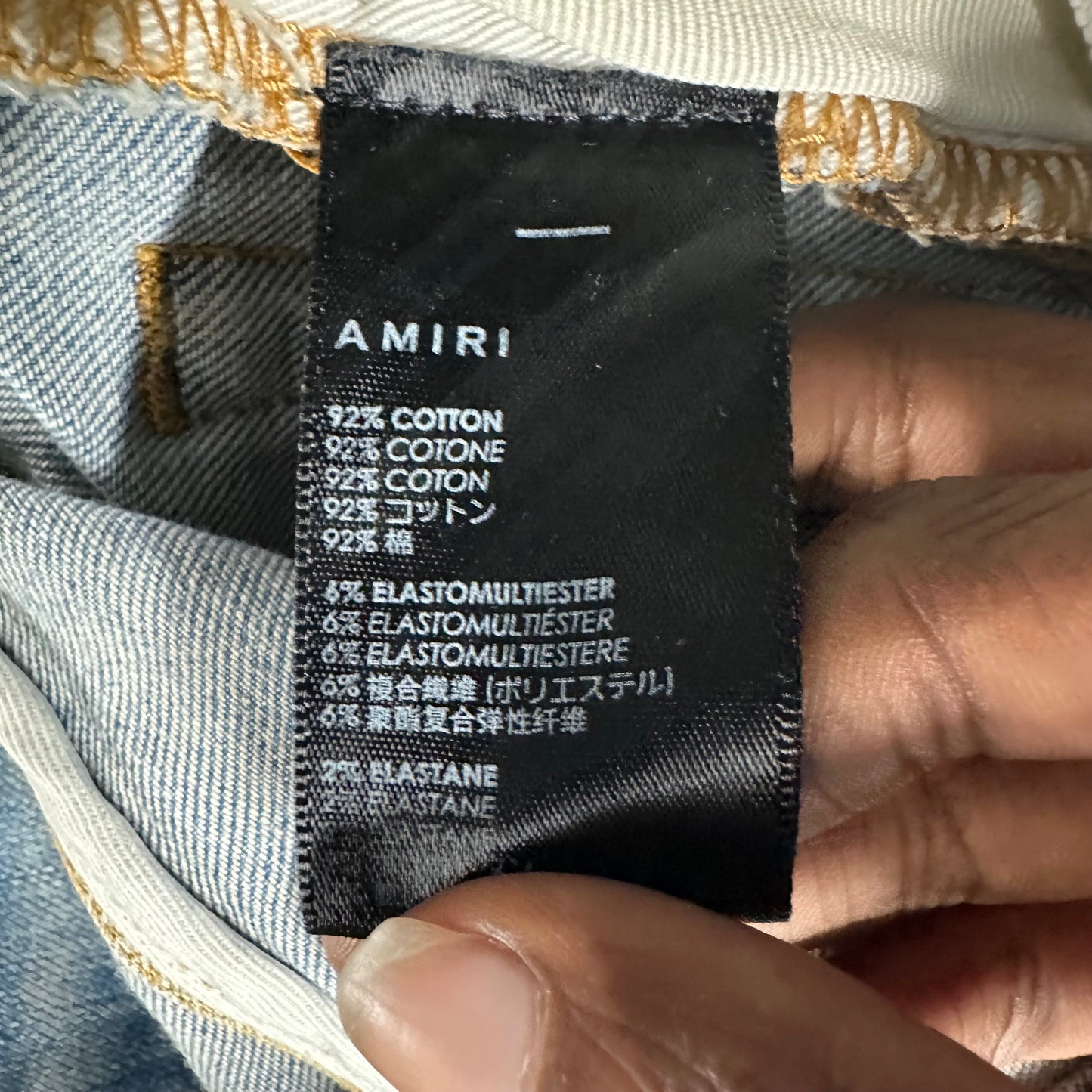 Amiri Knee Hole Blue Denim Jeans Sz 28