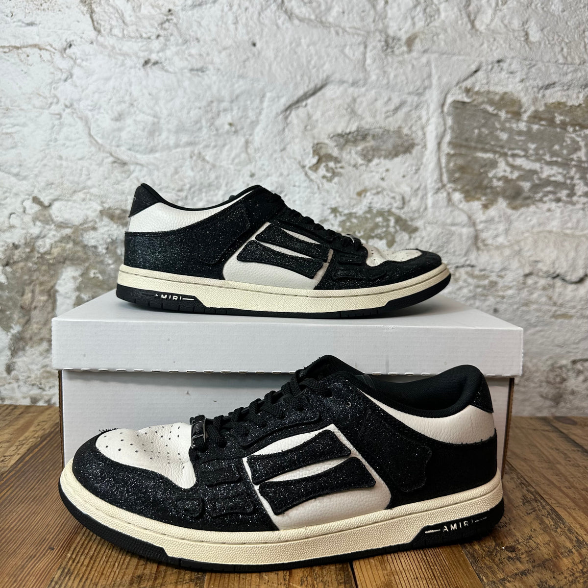 Amiri Black Glitter Skeleton Black White Sneaker Sz 11 (44)