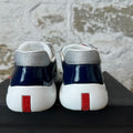 Prada Americas Cup Navy Patent Grey White Sneaker Sz 5.5 (37.5)