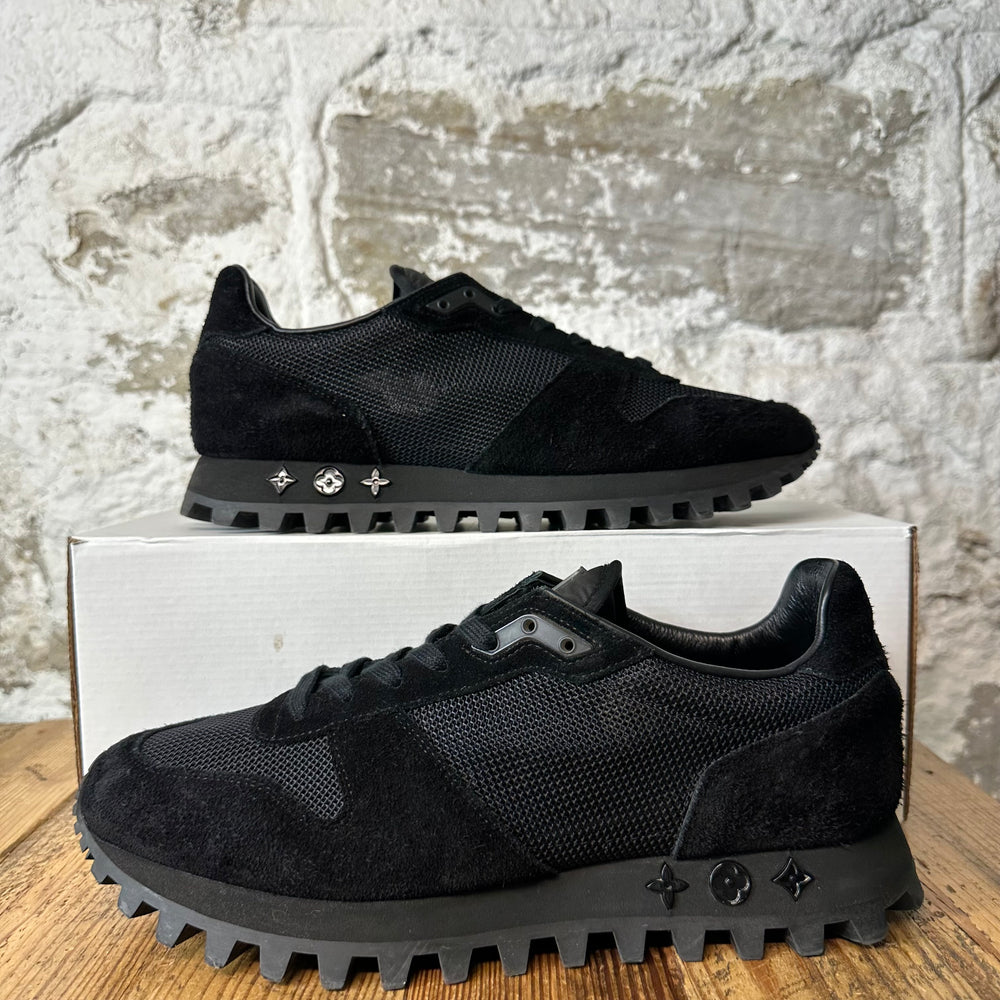 Louis Vuitton Triple Black Mesh Suede Runner Sneaker Sz 9.5 (8LV)