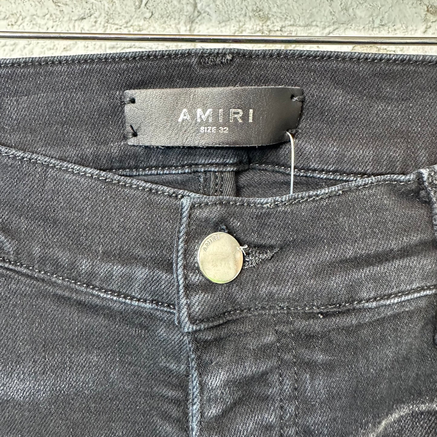 Amiri MX1 Brown Plaid Black Denim Jeans Sz 32