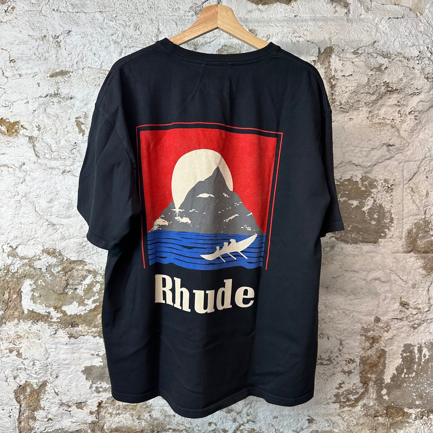 Rhude Red Moon Black T-Shirt Sz L