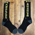 Chrome Hearts Yellow Spell Black Socks DS