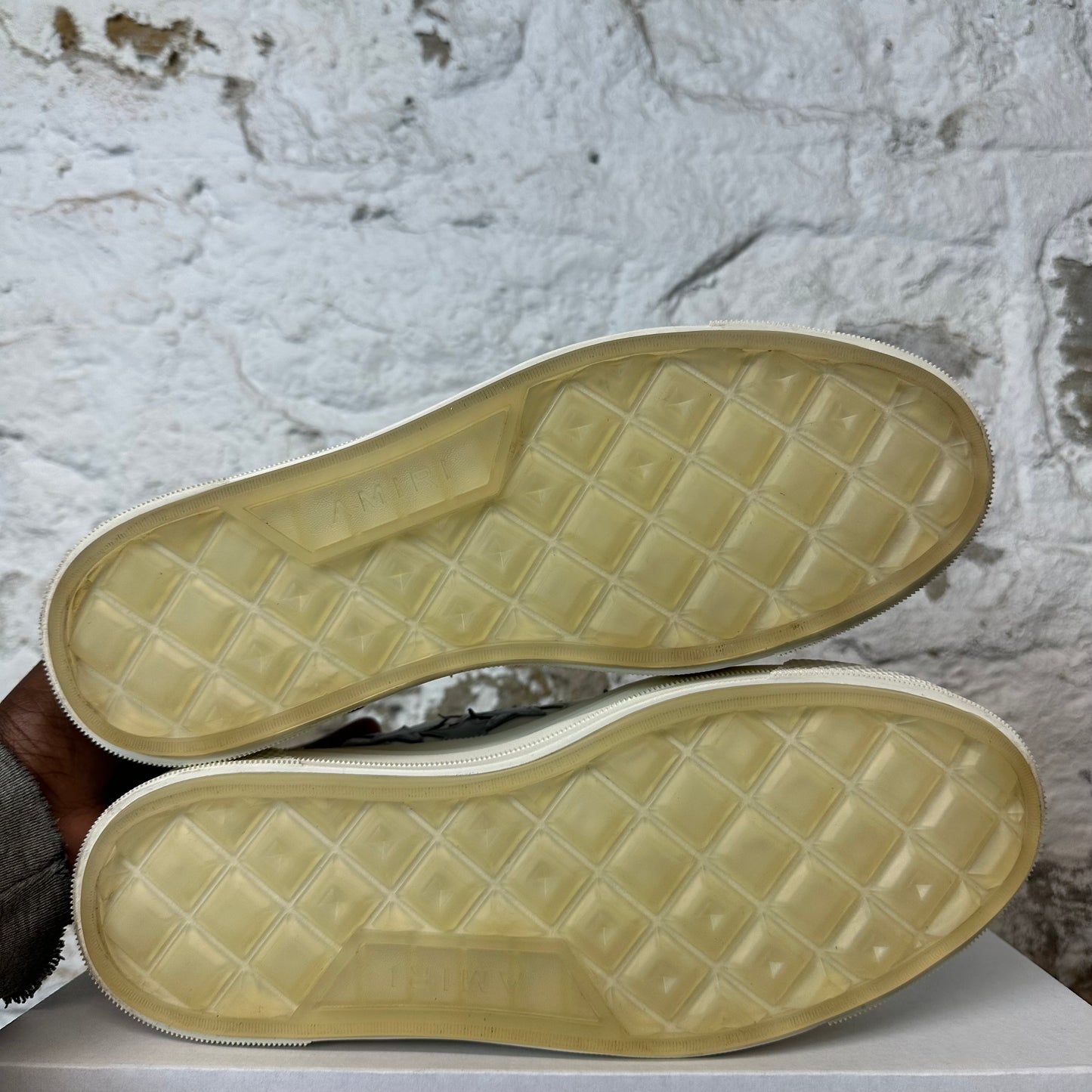 Amiri Beige Blue Star Cream White Sneaker Sz 8 (41)