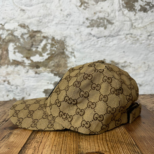 Gucci Brown Circle Logo Monogram Hat Sz M