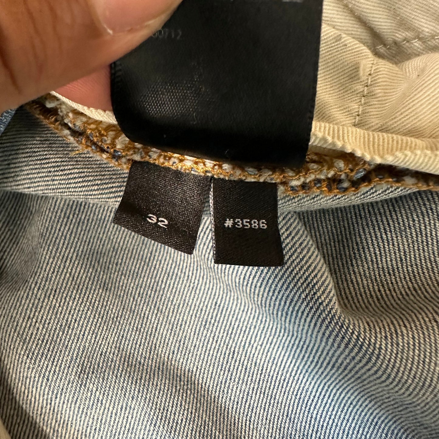 Amiri MX1 Denim Paint Splatter Blue Denim Jeans Sz 32