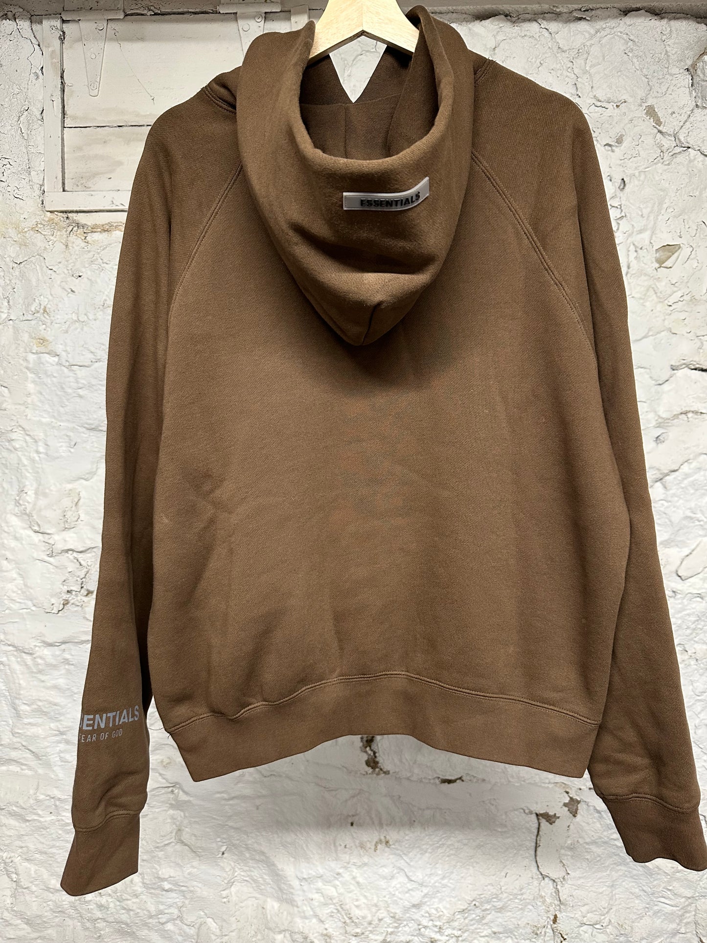 Fear of God Essentials Brown Chest Logo Hoodie Sz XS
